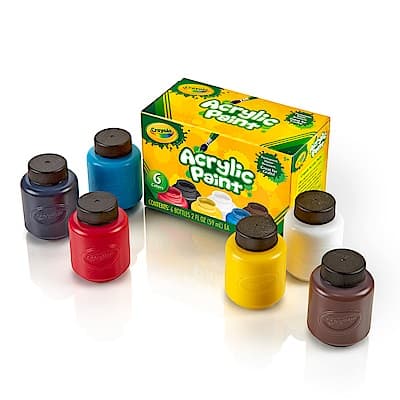 美國Crayola 繪兒樂 壓克力顏料2盎司6色(5Y+)