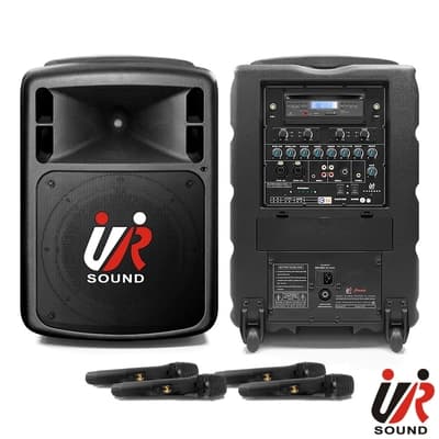 UR SOUND 350W藍牙/CD/USB/SD四頻移動式無線擴音機 PU-9S904CDNB