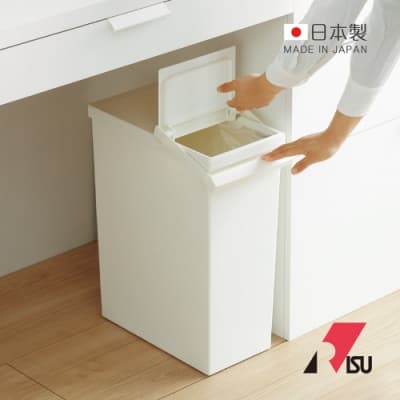日本RISU 日本製可分類按壓掀蓋式垃圾桶(附輪)-30L