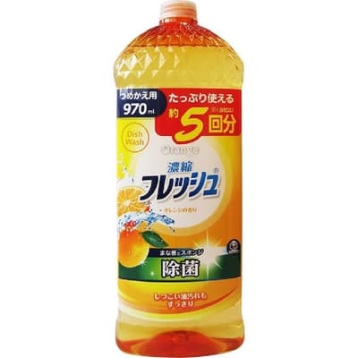 日本【第一石鹼】大容量 濃縮洗碗精補充罐 橙香 970ml