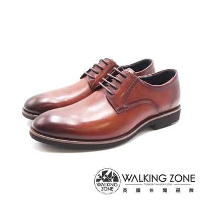 WALKING ZONE(男)簡約商務上班皮鞋 男鞋-刷色棕