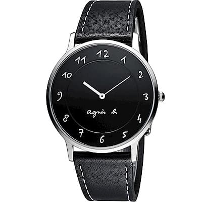 agnes b.法式優雅手寫體時標時尚腕錶(BJ5005X1 VJ20-K240)