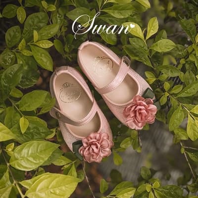 Swan天鵝童鞋-法式花朵小童寶寶鞋學步鞋1561-粉