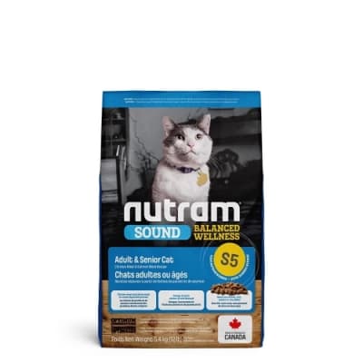 加拿大NUTRAM紐頓S5均衡健康系列-雞肉+鮭魚成貓&熟齡貓 5.4kg(12lb)(NU-10272)(購買第二件贈送寵物零食x1包)