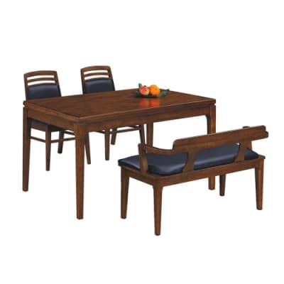 柏蒂家居-卡莉4.5尺實木餐桌椅組(一桌三椅)-135x80x76cm