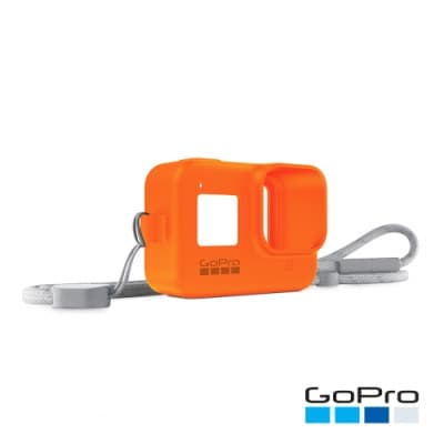 GoPro-HERO8 Black專用矽膠護套+繫繩-熔岩橘AJSST-004