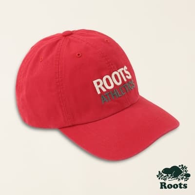 Roots配件-加拿大日系列 刺繡文字經典棒球帽-紅色