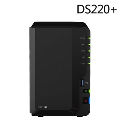 Synology 群暉科技 DS220+ NAS 含 WD紅標Plus 4TB兩顆+送4G記憶體