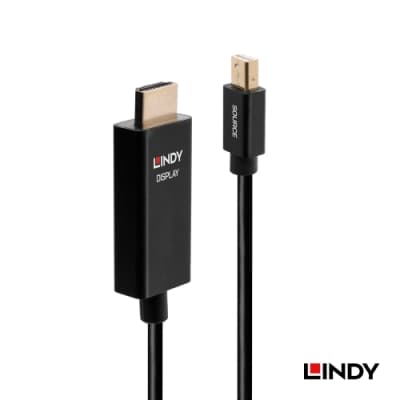 LINDY 林帝 主動式 mini DisplayPort to HDMI 2.0 HDR 轉接線 2m (40922)