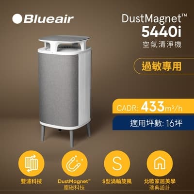 Blueair 淨無塵小旋風過敏專用5440i空氣清淨機(灰色10-16坪)