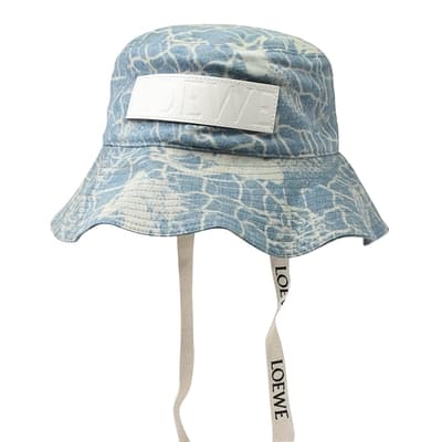 LOEWE x Paula s Ibiza 水波紋與人魚印花漁夫帽/遮陽帽(丹寧藍)