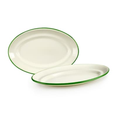 《IBILI》橢圓琺瑯餐盤(米綠35cm)