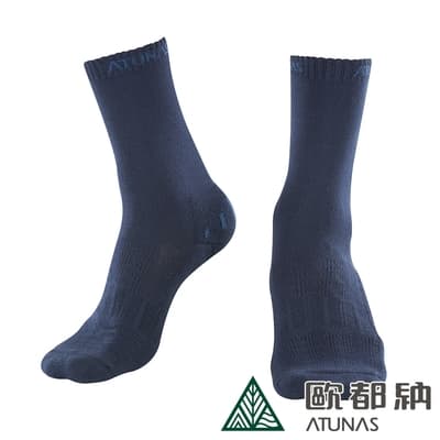 【ATUNAS 歐都納】COOLPLUS抗菌中筒襪A1ASAA02深藍/休閒襪/透氣乾爽