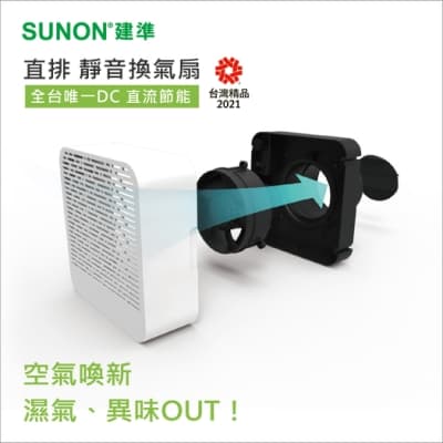 SUNON建準 節能直流直排靜音換氣扇(窗牆皆可用) BVT10A001