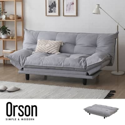 【obis】Orson極厚舒適淺灰沙發床