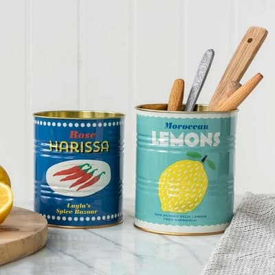 《Rex LONDON》罐頭造型筆筒2件(檸檬辣椒) | 文具收納筒