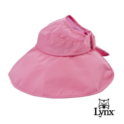 【Lynx Golf】女款素雅大方遮陽魔鬼氈可調式大盤帽-粉桃色