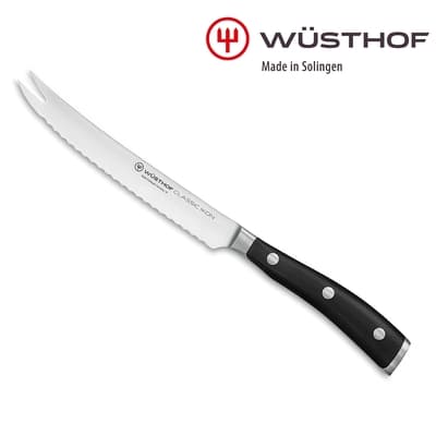 《WUSTHOF》德國三叉牌CLASSIC IKON black 14cm番茄刀