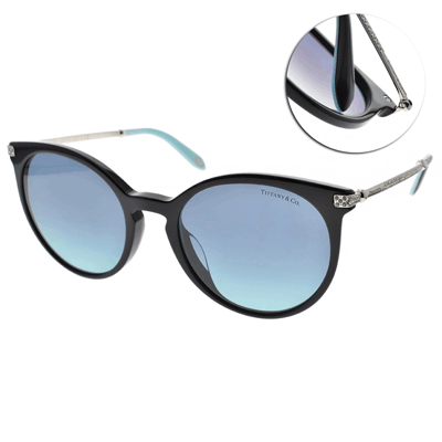 Tiffany&CO.太陽眼鏡 簡約典雅貓眼/黑-銀#TF4142BF 80019S