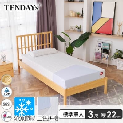 【TENDAYS】包浩斯紓壓床墊3尺標準單人(22cm厚 記憶床)-買床送枕