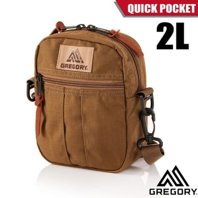 GREGORY QUICK POCKET 2L 超輕可調式斜背包(可拆卸肩帶.可當手包提或腰包)_郊狼棕