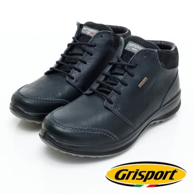 Grisport 義大利進口-綁帶厚底高筒休閒鞋-黑色