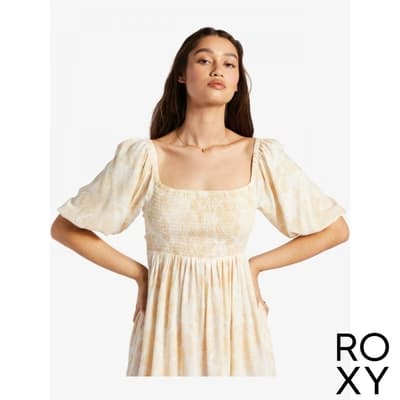 【ROXY】SATIN SANDS MINI DRESS 洋裝 米色