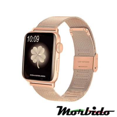 Morbido蒙彼多 Apple Watch 38mm不鏽鋼編織卡扣式錶帶