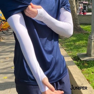 MIT台灣製造 JUNIPER 抗UV涼感防曬止滑素色穿指袖套 TJP004
