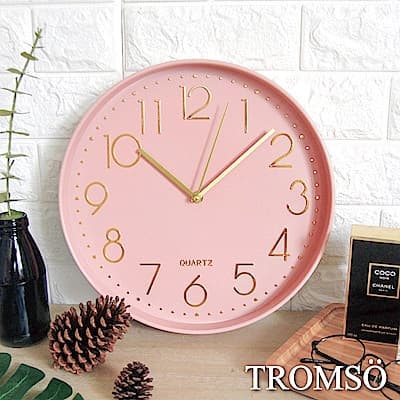 TROMSO紐約時代玫瑰金靜音時鐘-時代粉紅金