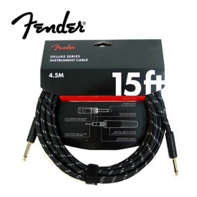 FENDER Deluxe SS BLK Tweed 樂器導線 4.5公尺 黑色格紋