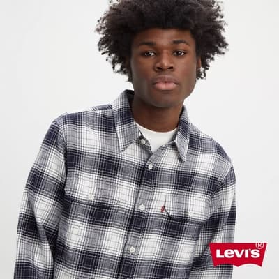 Levis 男款 寬鬆版工裝法蘭絨襯衫 微正式英倫格紋