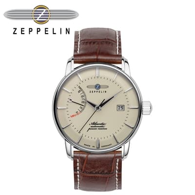 【齊柏林飛船錶Zeppelin】大西洋米色錶盤機械錶 42mm 男/女錶 自動上鍊 84625