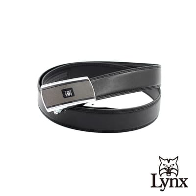 【Lynx】美國山貓-時尚男士商務休閒系列皮帶腰帶 牛皮/經典款/自動扣 LY11-8862-99(黑色)