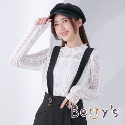 betty’s貝蒂思　小立領蕾絲上衣(白色)