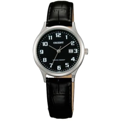 ORIENT 東方錶 復刻數字石英女錶-黑x銀/28mm FSZ3N005B