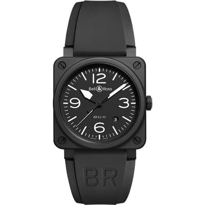 Bell&Ross 黑色啞光陶瓷機械腕錶(BR0392-BL-CE)-42mm