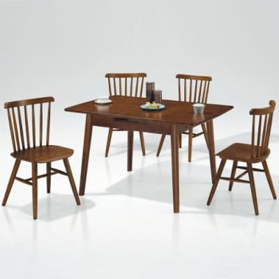 MUNA H-869折合實木餐桌(1桌4椅) 102-129X80X75cm