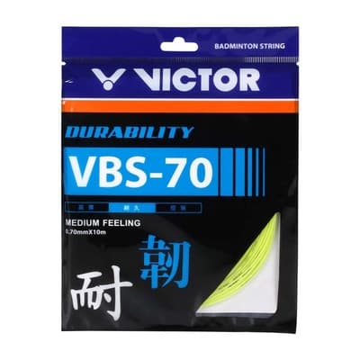 VICTOR 耐久羽拍線-韌-10入 日本製 羽毛球 勝利 VBS-70-E-10 SETS 黃