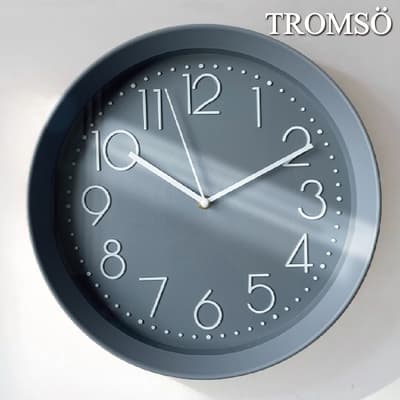 TROMSO紐約時代靜音時鐘-灰藍曼哈頓(外框加厚)
