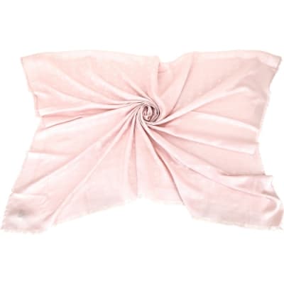 MCM Monogram 經典織紋披肩式絲質圍巾(粉色)