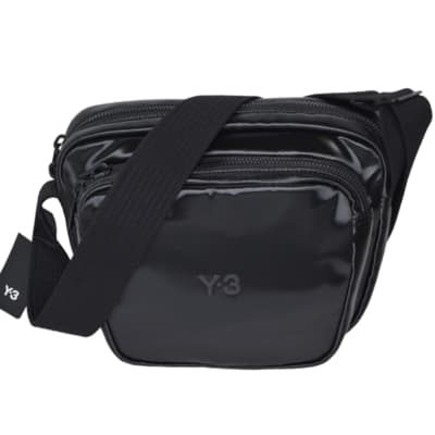 Y-3 X BODY BAG 高質感金屬光澤尼龍品牌徽標Y-3 Logo山本耀司經典斜側背包(黑色/IJ9901)