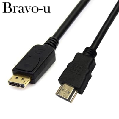 Bravo-u DisplayPort(公) 對 HDMI(公) 視頻轉接線1.8M(黑)