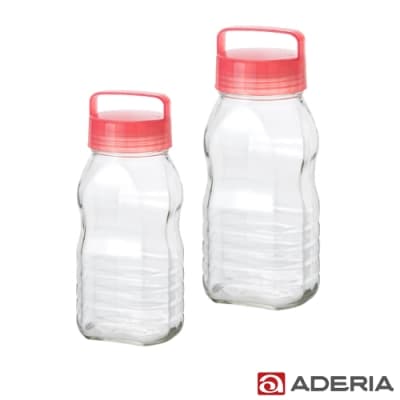 ADERIA 日本進口長型醃漬玻璃罐1.2+2L(粉)