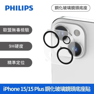 PHILIPS iPhone15系列 鋼化玻璃鏡頭底座貼 保護貼 保貼 DLK5206/96~07