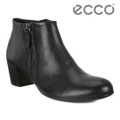 ECCO SHAPE M 35 型塑摩登粗跟皮革短靴 網路獨家 女鞋 黑色