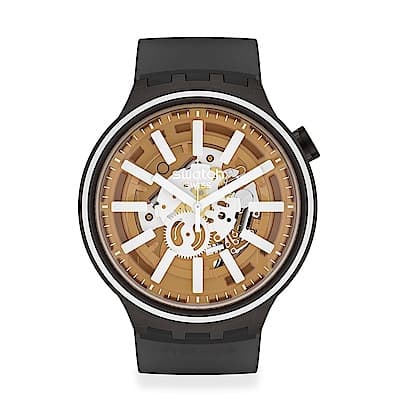 Swatch BIG BOLD系列手錶 LIGHT TASTE 太陽光譜- 極光白-47mm