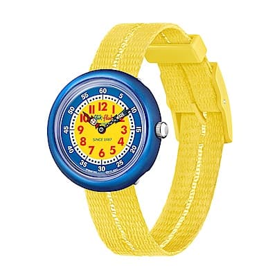 FLIKFLAK 兒童手錶 RETRO YELLOW(31.85mm) 兒童錶 編織錶帶