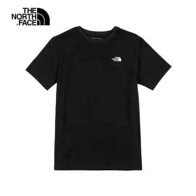 The North Face北面女款黑色吸濕排汗簡約圓領短袖T恤｜7QUKJK3