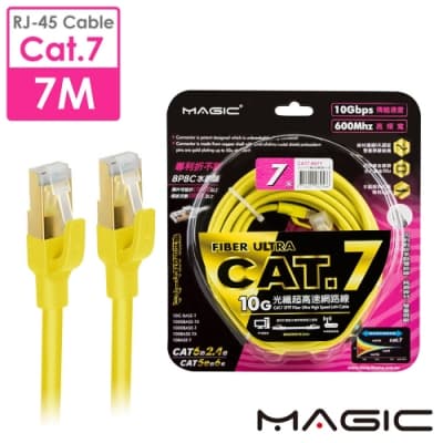 MAGIC Cat.7 SFTP圓線26AWG光纖超高速網路線(專利折不斷接頭)-7M